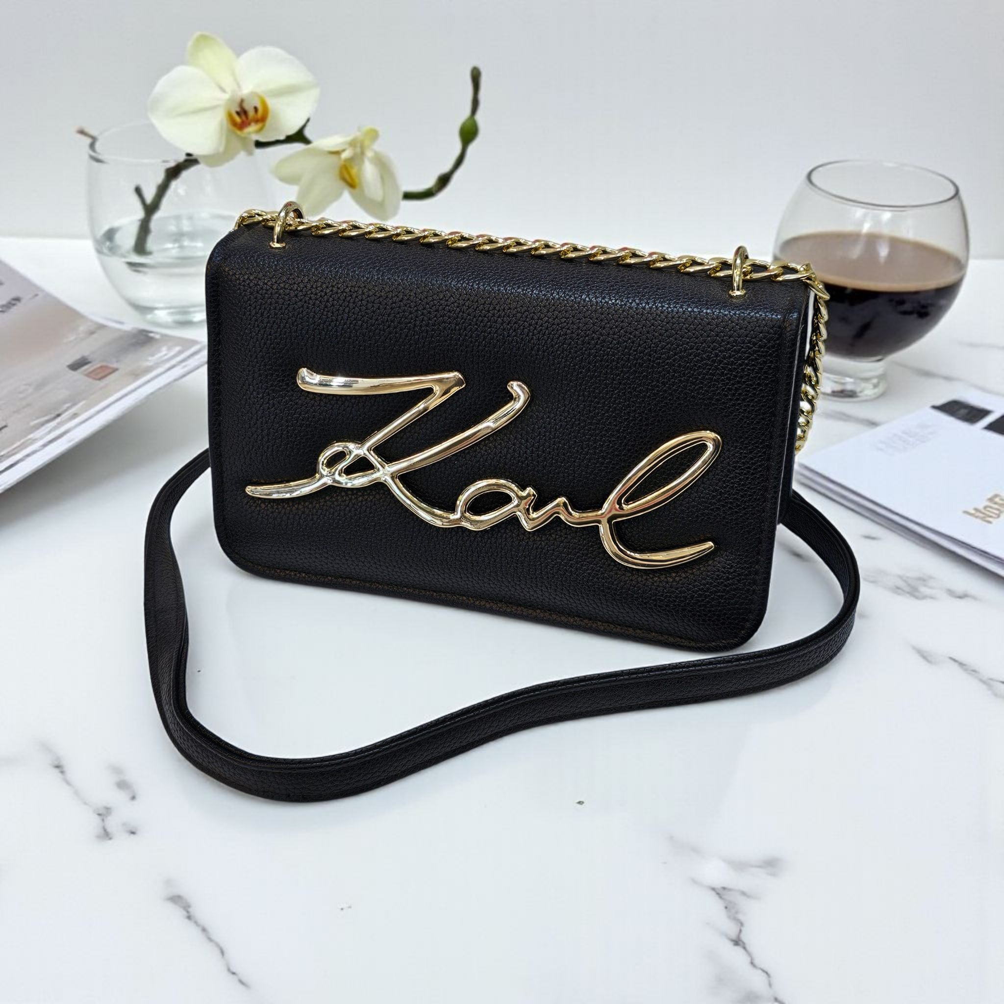 شنطة كتف فاخرة بتصميم عصري يحمل توقيع "Karl" - Image 6