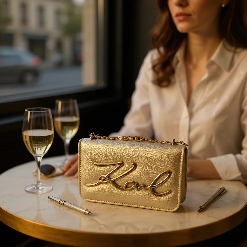 شنطة كتف فاخرة بتصميم عصري يحمل توقيع "Karl" - Image 8