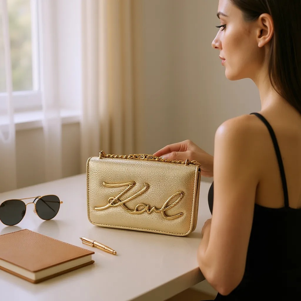 شنطة كتف فاخرة بتصميم عصري يحمل توقيع "Karl" - Image 7