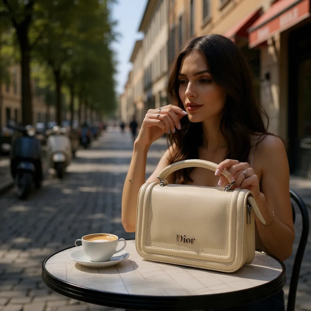 شنطة يد وكتف صغيرة كلاسيكية - تصميم صندوقي فاخر وألوان عصرية (Dior Style) - Image 9