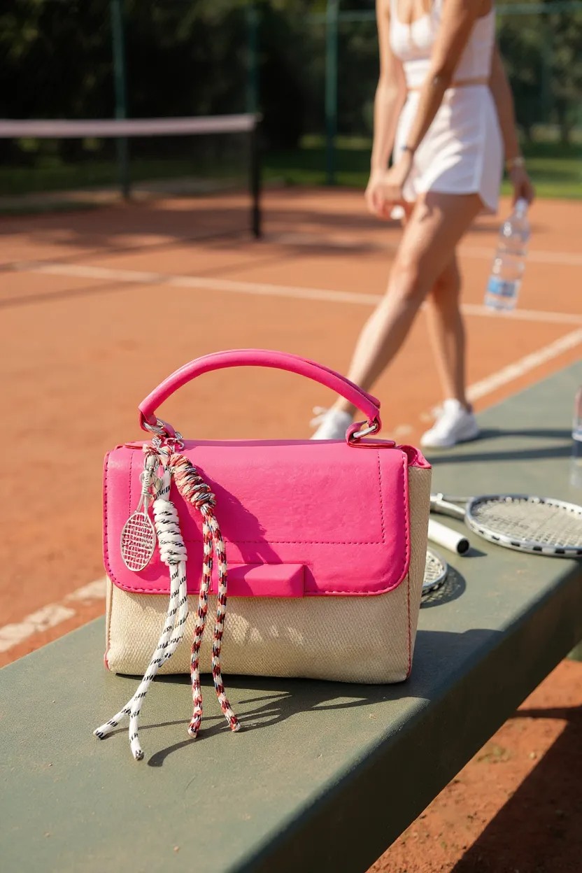 شنطة يد وكتف صغيرة بتصميم كاجوال - مزيج الجلد والكانفاس مع حزام مزخرف - Image 7